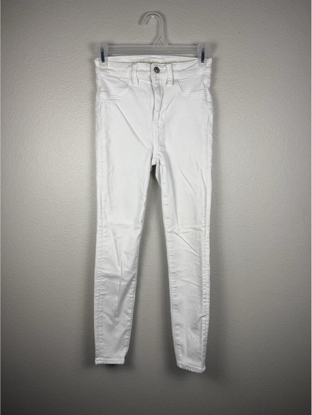 American Eagle Next Level Stretch White Skinny Jeans Womens 0 Short Jegging